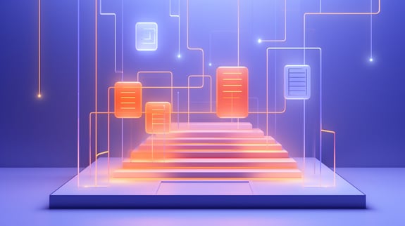 perlafdez_3_columns_of_stairs_connected_by_neon_lines_3D_with_c_4cd84953-fef2-4092-b3d3-7c3913d5d25c-1